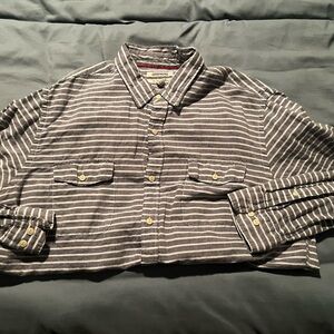 Goodthreads Men's Gray Striped Button Down Shirt